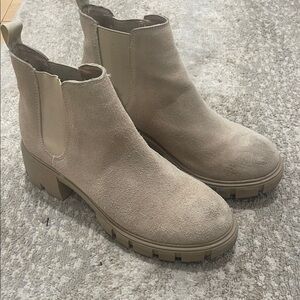 Steve Madden Beige Suede Ankle Booties